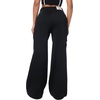 True Religion Women’s Applique Wide Leg Pants – 60% Cotton 40% Polyester, Relaxed Wide Leg, Signature Applique Detail(Jet Black)