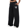 True Religion Women’s Applique Wide Leg Pants – 60% Cotton 40% Polyester, Relaxed Wide Leg, Signature Applique Detail(Jet Black)