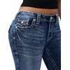 True Religion Women’s Becca Mid Rise Bootcut Big T Flap Pocket Jeans – Cotton Blend, Crystal Detail, Bootcut Fit(Astral Tide)
