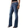 True Religion Women’s Becca Mid Rise Bootcut Big T Flap Pocket Jeans – Cotton Blend, Crystal Detail, Bootcut Fit(Astral Tide)