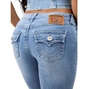 True Religion Women’s Becca Mid Rise Bootcut Flap Pocket Jeans – Cotton Blend, Bootcut Silhouette, Flap Pocket Detail(Medium Wash)