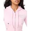 True Religion Women’s Big T Crystal Horseshoe Shrunken Zip Hoodie – 60% Cotton 40% Polyester, Long Sleeve, Zip-Up(Roseate Spoonbill)