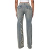True Religion Women’s Bobbi Baggy Wide Leg Jeans – 99% Cotton, Flap Pocket, Relaxed Silhouette(Ice Veil)