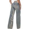 True Religion Women’s Bobbi Baggy Wide Leg Jeans – 99% Cotton, Flap Pocket, Relaxed Silhouette(Ice Veil)