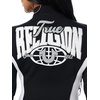 True Religion Women’s Color Blocked Baby Terry Zip Up Hoodie – Poly-Cotton Blend, Zip Up, Colorblock Detail(Black / White)