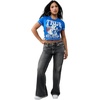 True Religion Women’s Crystal Buddha Anniversary Tee – 95% Cotton Blend, Crew Neck, Signature Graphic Detail(Nautical Blue)