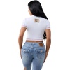 True Religion Women’s Crystal Buddha Anniversary Tee – 95% Cotton Blend, Crew Neck, Signature Graphic Detail(Optic White)