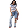True Religion Women’s Crystal Buddha Anniversary Tee – 95% Cotton Blend, Crew Neck, Signature Graphic Detail(Optic White)