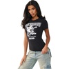 True Religion Women’s Crystal Buddha Tee(Jet Black)
