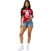 True Religion Women’s Crystal Buddha Tee(Salsa)