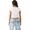 True Religion Women’s Crystal HS Cut Out Rib Top | Premium Stretch Comfort(Optic White)