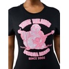 True Religion Women’s Crystal Heritage Crew Neck Tee – Cotton Blend, Classic Crewneck, Crystal Detail(Jet Black)