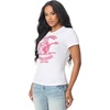 True Religion Women’s Crystal Heritage Crew Neck Tee – Cotton Blend, Classic Crewneck, Crystal Detail(Optic White)