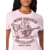 True Religion Women’s Crystal Heritage Crew Neck Tee – Cotton Blend, Classic Crewneck, Crystal Detail(Roseate Spoonbill)
