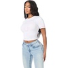 True Religion Women’s Crystal Horseshoe Baby Tee – 95% Cotton 5% Elastane, Crew Neck, Fitted Silhouette(Optic White)