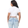 True Religion Women’s Crystal Horseshoe Baby Tee – 95% Cotton 5% Elastane, Crew Neck, Fitted Silhouette(Optic White)