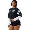 True Religion Women’s Crystal Jersey Sporty Top – 100% Cotton, Sporty Fit, Crystal Detail(Black/Wht)