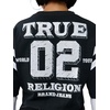 True Religion Women’s Crystal Jersey Sporty Top – 100% Cotton, Sporty Fit, Crystal Detail(Black/Wht)