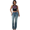 True Religion Women’s Crystal Rib Tank – Poly Rayon Blend, Ribbed Fit, Crystal Logo Detail(Jet Black)