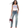 True Religion Women’s Crystal Rib Tank – Poly Rayon Blend, Ribbed Fit, Crystal Logo Detail(Optic White)