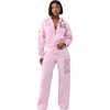 True Religion Women’s Crystal Varsity Relaxed Zip Up Hoodie – 60% Cotton 40% Polyester, Relaxed Fit, Signature Crystal Detail(Roseate Spoonbill)