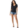 True Religion Women’s Heritage Classic V Neck Tee | Stretch Fabric(Jet Black)