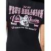 True Religion Women’s Heritage Classic V Neck Tee | Stretch Fabric(Jet Black)