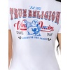 True Religion Women’s Heritage Classic V Neck Tee | Stretch Fabric(Optic White)