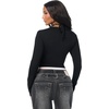 True Religion Women’s Heritage Double Layered Long Sleeve Top – 95% Cotton Blend, Stretch Knit, Layered Detail(Black/Wht)