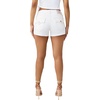 True Religion Women’s Jennie MR Short Flap Shorts | Stretch Fabric(Brilliant White)