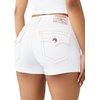 True Religion Women’s Jennie MR Short Flap Shorts | Stretch Fabric(Brilliant White)