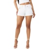 True Religion Women’s Jennie MR Short Flap Shorts | Stretch Fabric(Brilliant White)