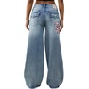 True Religion Women’s Jessie Super Baggy Wide Leg Jeans – 99% Cotton, Flap Pocket, Relaxed Fit(Wild Laurel)