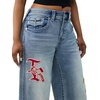 True Religion Women’s Jessie Super Baggy Wide Leg Jeans – 99% Cotton, Flap Pocket, Relaxed Fit(Wild Laurel)