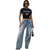 True Religion Women’s Jessie Super Baggy Wide Leg Jeans – 99% Cotton, Flap Pocket, Relaxed Fit(Wild Laurel)