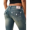 True Religion Women’s Joey Low Rise Flare Super T Flap Pocket Jeans – Cotton Blend, Low Rise Fit, Flap Pocket Detail(Dandelion Fade)