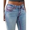 True Religion Women’s Joey Low Rise Flare Super T Flap Pocket Jeans – Cotton Blend, Low Rise Fit, Flap Pocket Detail(Lucky Neon)