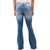 True Religion Women’s Joey Skinny Mid Rise Flap Flare Jeans – Cotton Blend, Mid Rise Fit, Flap Pocket Detail(Light Big Sky Country Wash)