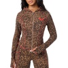True Religion Women’s Leopard Baby Terry Zip Up Hoodie – Cotton Modal Blend, Soft Zip Up, Baby Terry Fabric(Leopard)