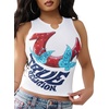 True Religion Women’s Notch Crop Tank | Racerback(White)
