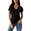 True Religion Women’s V-Neck Buddha Logo Tee | Womens Tops(Black)