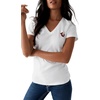 True Religion Women’s V-Neck Buddha Logo Tee | Womens Tops(Optic White)