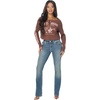 True Religion Women’s Waffle Knit Henley Top – Cotton Blend, Long Sleeve, Henley Neckline(Mustang)