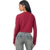 True Religion Women’s Waffle Knit Henley Top – Cotton Blend, Long Sleeve, Henley Neckline(Rumba Red)