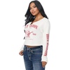 True Religion Women’s Waffle Knit Henley Top – Cotton Blend, Long Sleeve, Henley Neckline(Winter White)