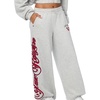 True Religion Women’s Applique Wide Leg Pants – 60% Cotton 40% Polyester, Relaxed Wide Leg, Signature Applique Detail(Heather Grey)