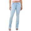 True Religion Women’s Billie Skinny No Flap Cuff Mid Rise Straight Jeans – Cotton Blend, Cuffed Hem, Mid Rise Fit(Light Rainwater Wash)