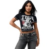 True Religion Women’s Crystal Buddha Anniversary Tee – 95% Cotton Blend, Crew Neck, Signature Graphic Detail(Jet Black)