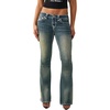 True Religion Women’s Joey Low Rise Flare Super T Flap Pocket Jeans – Cotton Blend, Low Rise Fit, Flap Pocket Detail(Dandelion Fade)