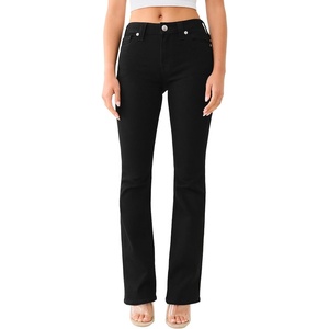 True Religion Women’s Becca Mid Rise Boot Cut Jean | Stretch(Black Body Rinse)